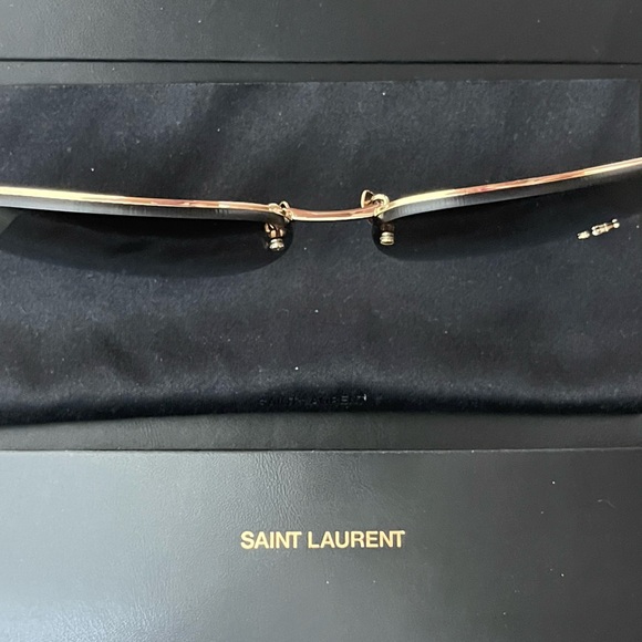 Saint Laurent Gold Aviator Sunglasses - Picture 10 of 11